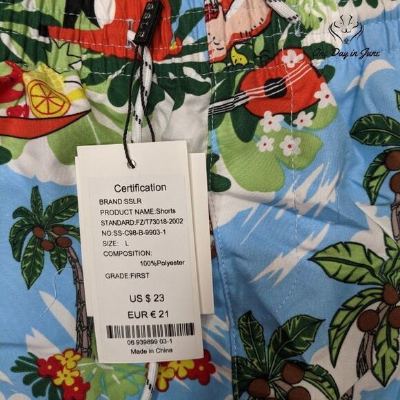 SSLR Floral Swim Trunks Size M - Picture 2 of 3